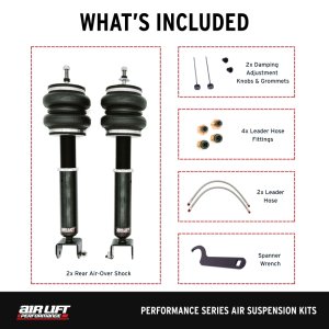 Infiniti Q70 Air Suspension Rear Kit - Air Lift - Double-bellow Progressive, Adjustable - `14-`19
